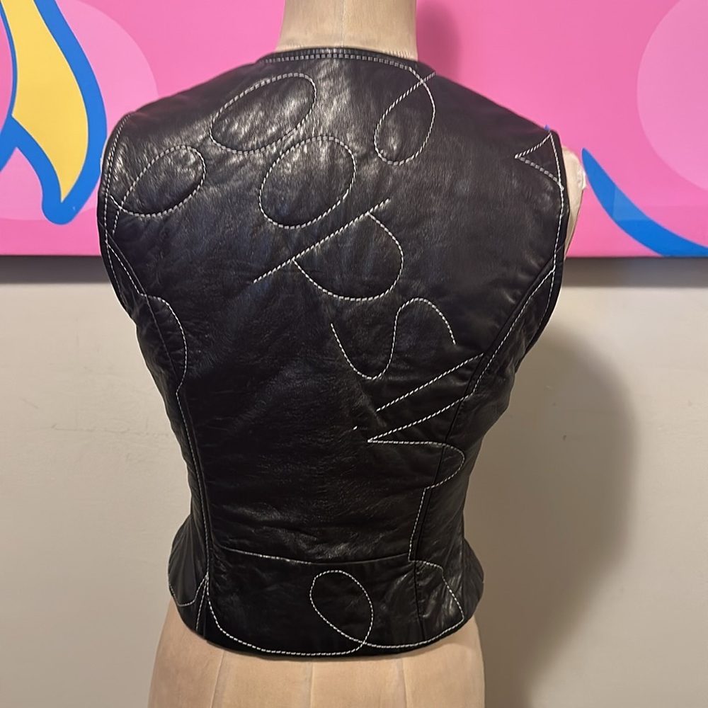 Moschino Black Oopsi Leather Vest - Picture 6 of 13